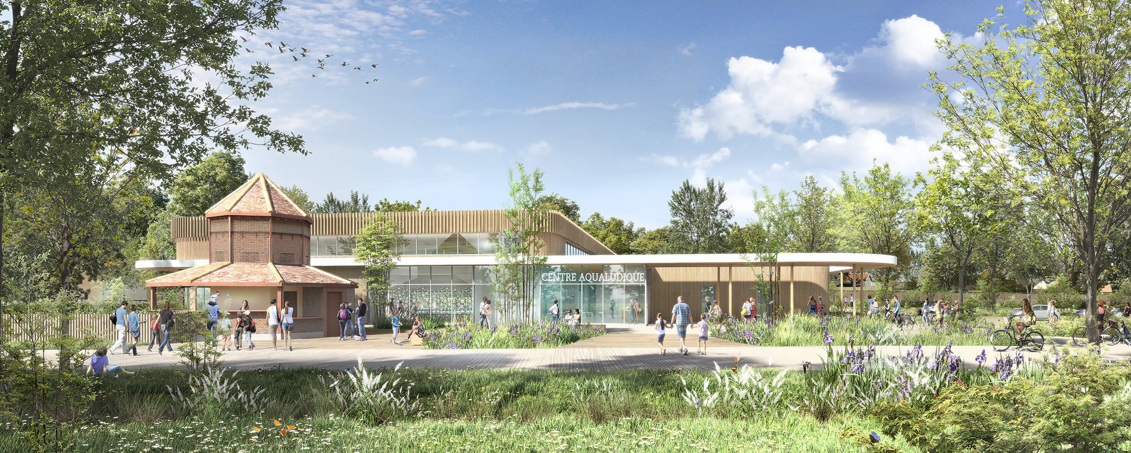 Parvis de la centre aquatique de Pessac - BVL Architecture