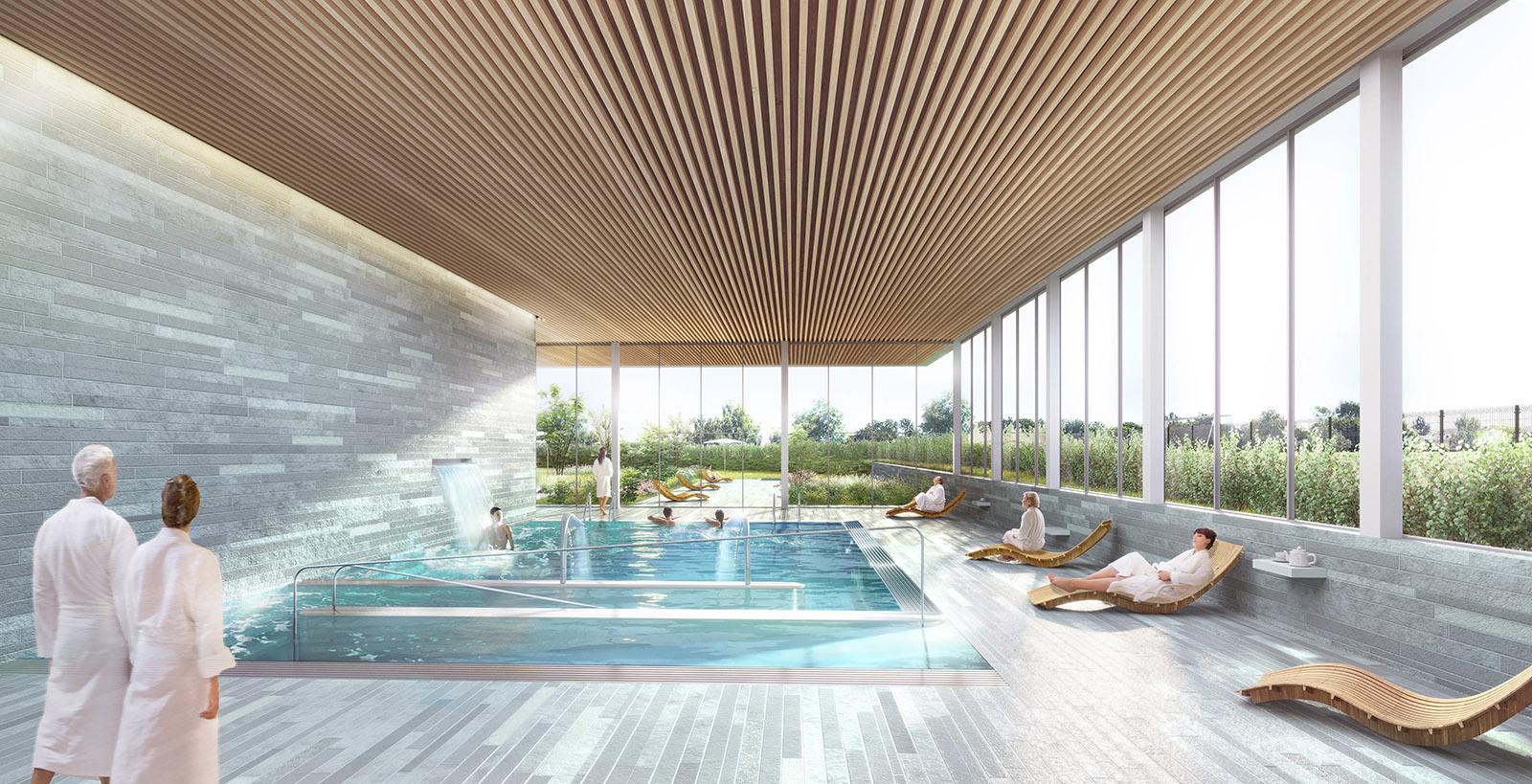 Perspective du SPA - Centre aquatique de Lisieux - BVL Architecture
