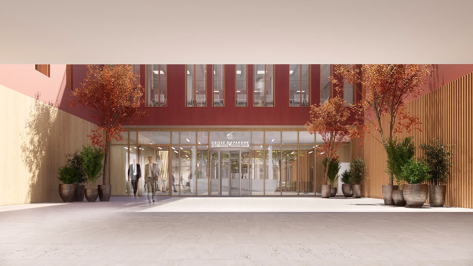 Entrée des bureaux de la Caisse d'Epargne à Dijon
